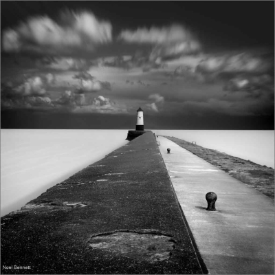Berwick Lighthouse Over Silver Sea