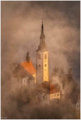 Church At Bled Through The Mist