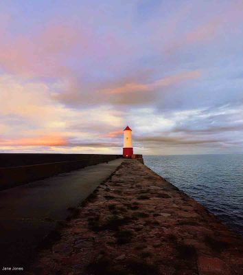 Berwick Lighthouse At Sunset, Jane Jones